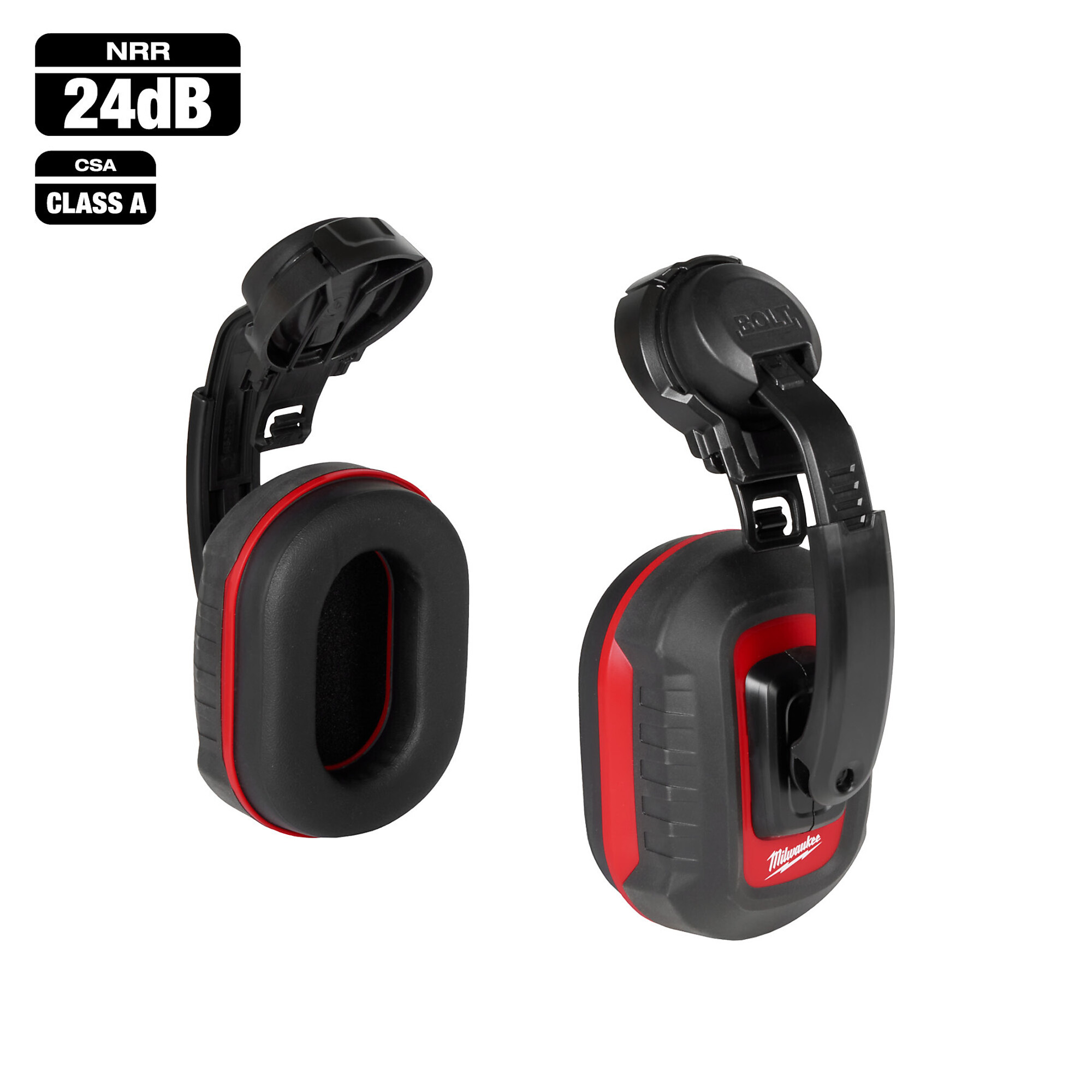 Milwaukee, BOLT Earmuffs with Noise Reduction Rating of 24 dB, Noise Reduction Rating 24 dB, Color Black, Model# 48-73-3250